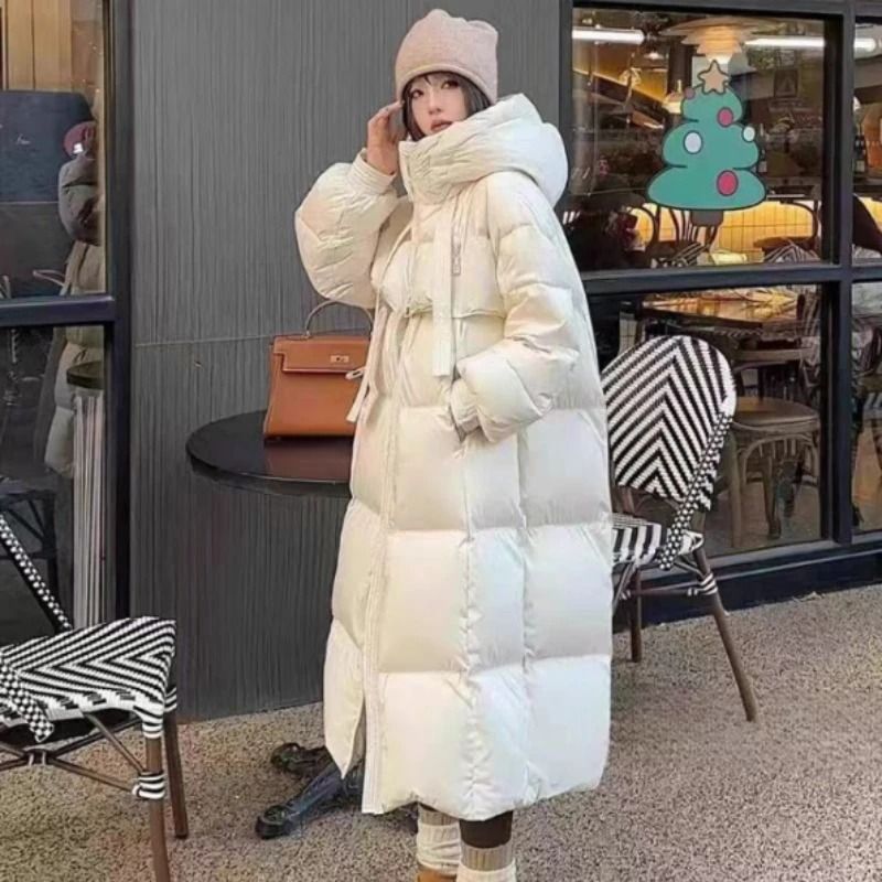 Long Hooded Down Jacket For Women Thick Winter Coat With Duck Down Filling 1