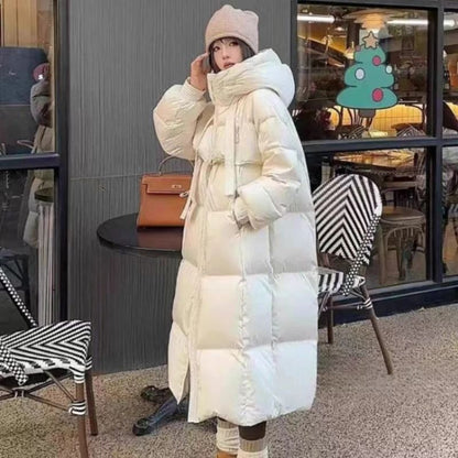 Long Hooded Down Jacket For Women Thick Winter Coat With Duck Down Filling 1
