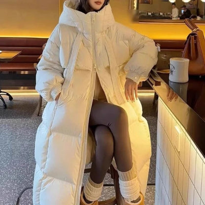 Long Hooded Down Jacket For Women Thick Winter Coat With Duck Down Filling 2