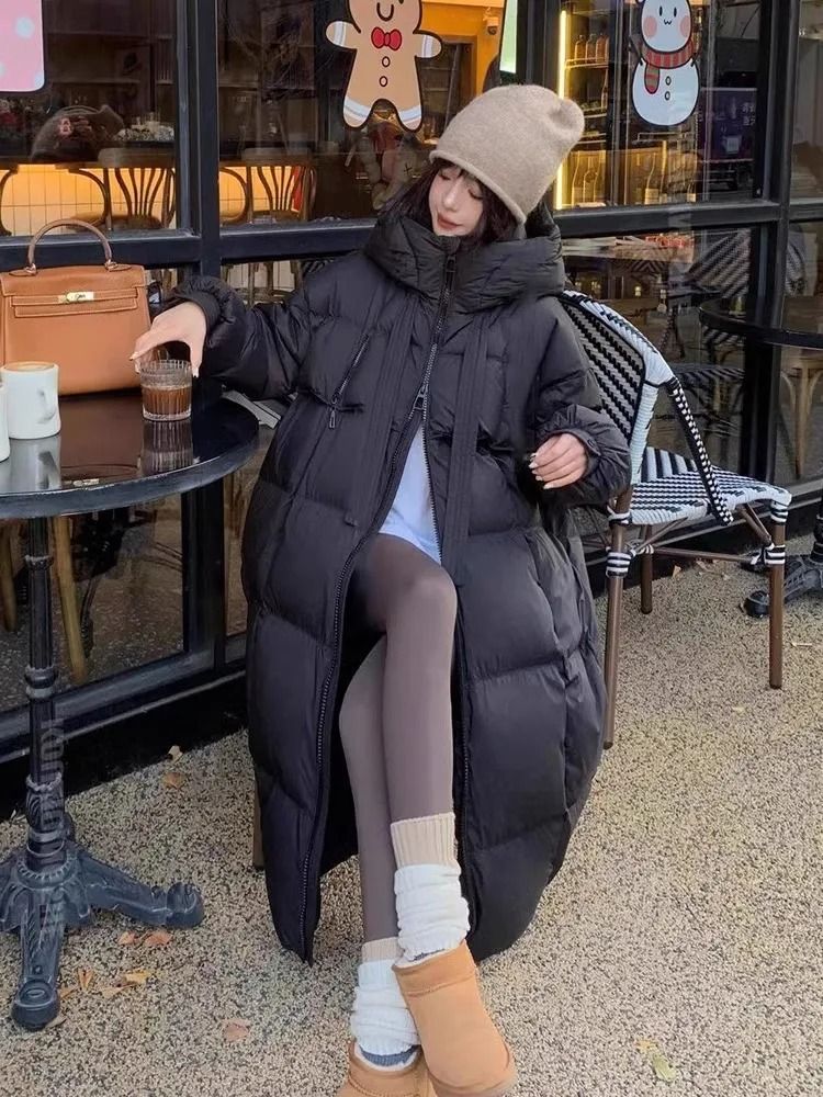 Long Hooded Down Jacket For Women Thick Winter Coat With Duck Down Filling 5