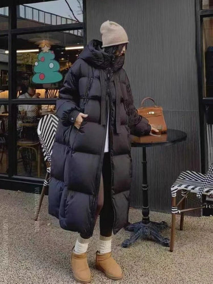 Long Hooded Down Jacket For Women Thick Winter Coat With Duck Down Filling 6
