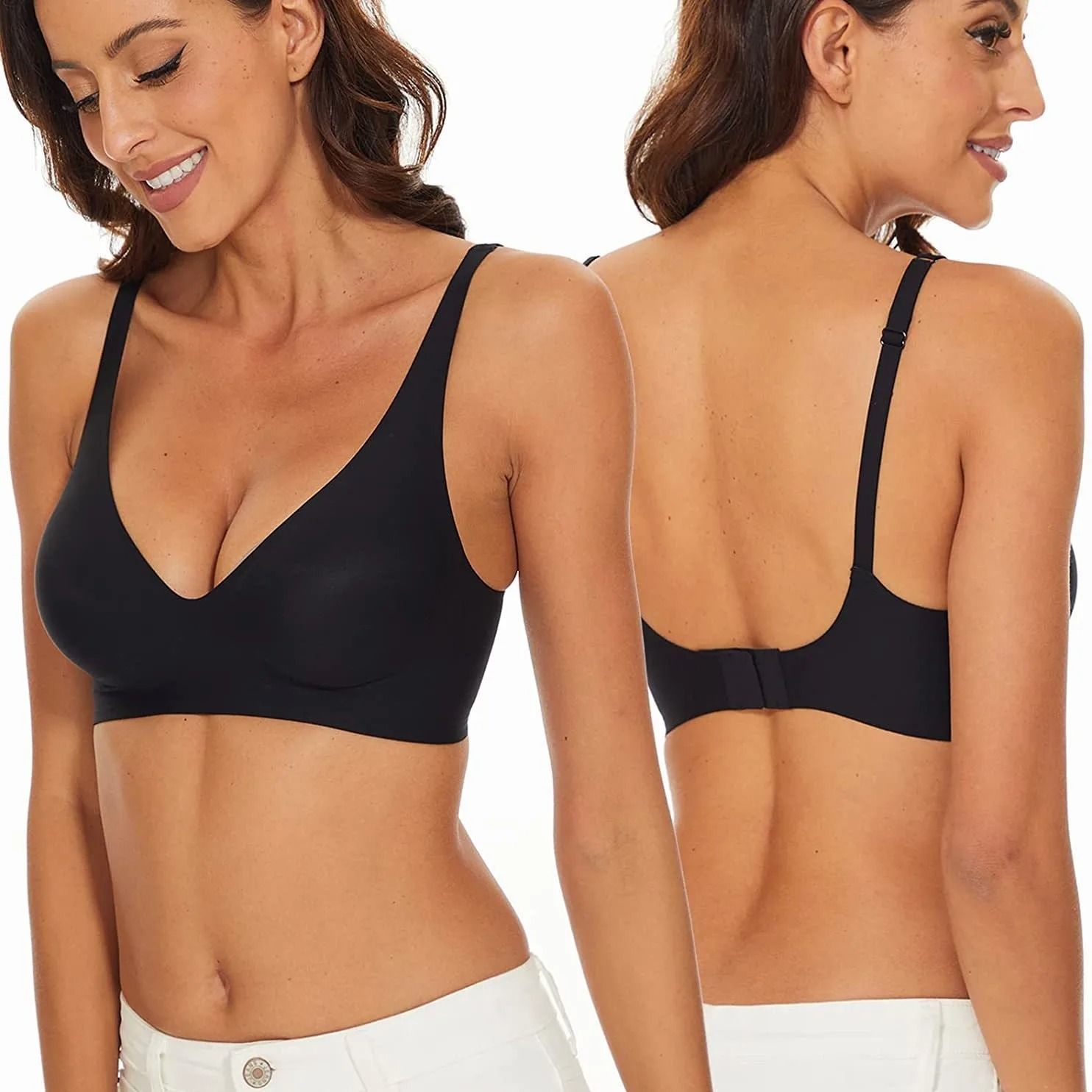 Seamless Wireless Bra For Women Adjustable Padded Bralette 1