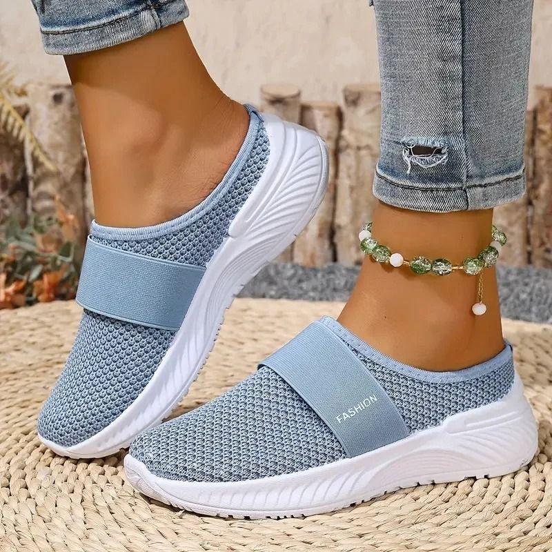 Womens Mesh Slip On Sneakers Comfortable Casual Walking Flats 1