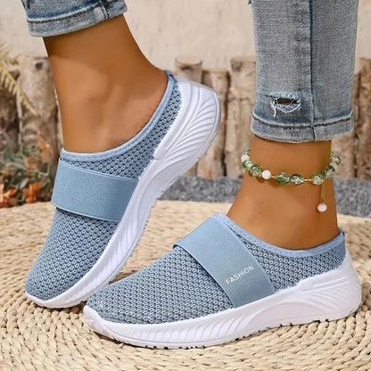 Womens Mesh Slip On Sneakers Comfortable Casual Walking Flats 1