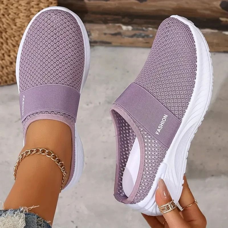 Womens Mesh Slip On Sneakers Comfortable Casual Walking Flats 2