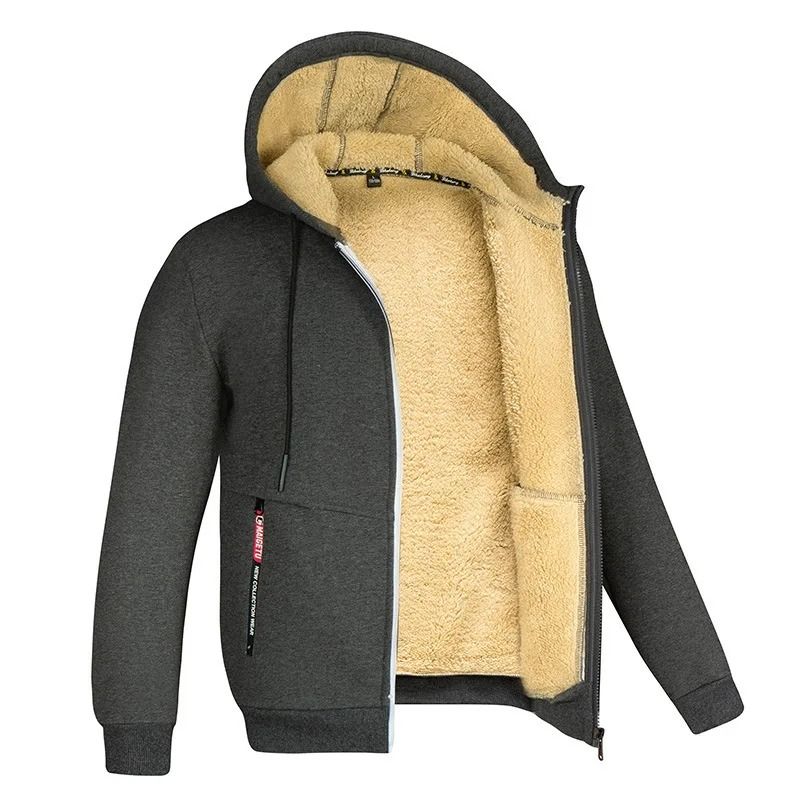 Mens Zip Up Fleece Hoodie Jacket Casual Winter Streetwear 9