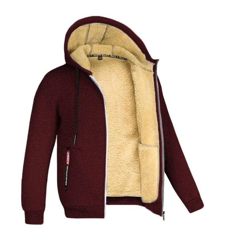 Mens Zip Up Fleece Hoodie Jacket Casual Winter Streetwear 10