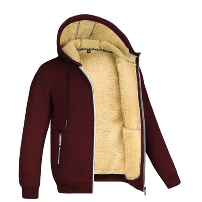 Mens Zip Up Fleece Hoodie Jacket Casual Winter Streetwear 10