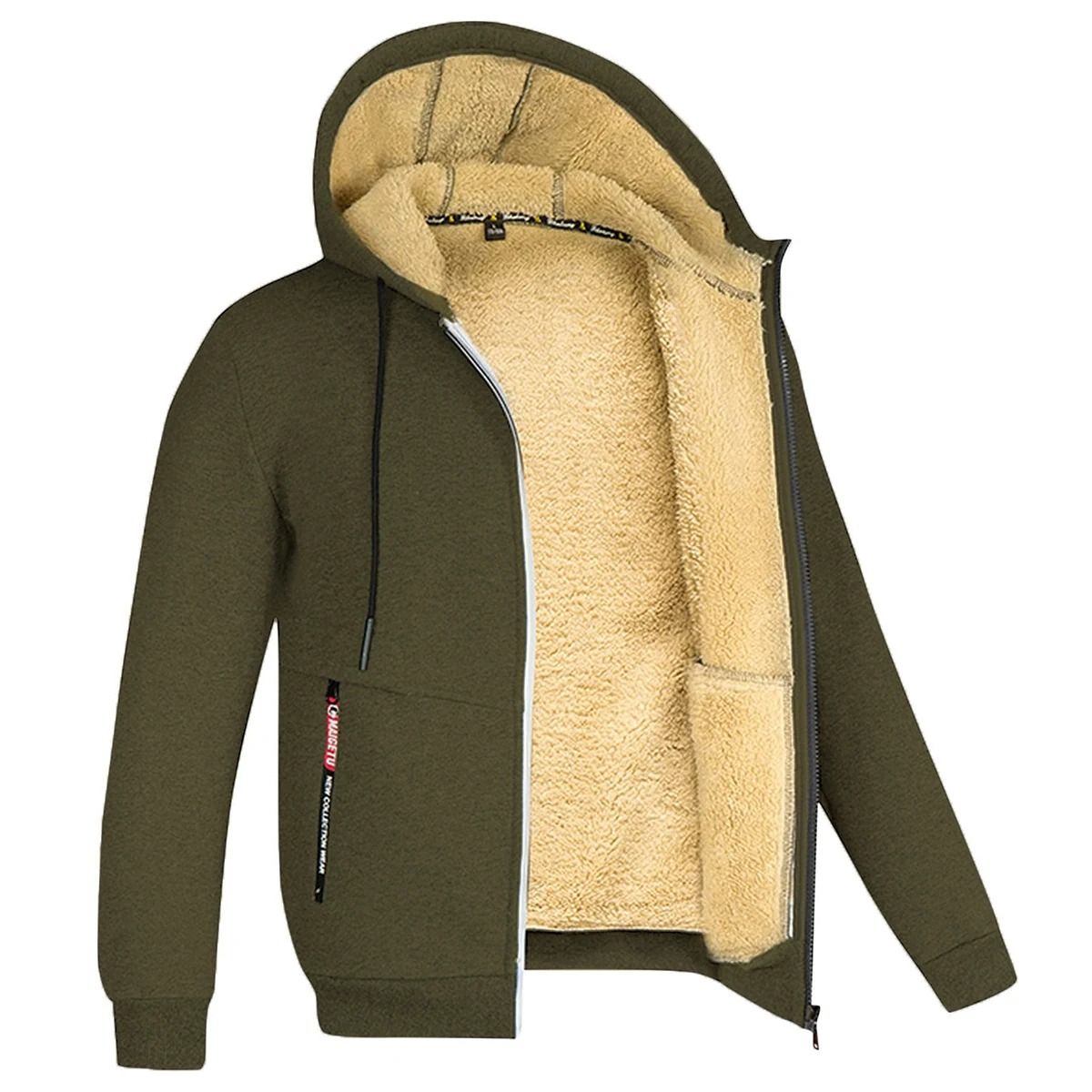 Mens Zip Up Fleece Hoodie Jacket Casual Winter Streetwear 11