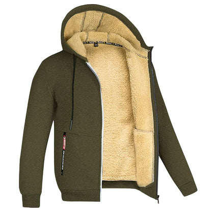 Mens Zip Up Fleece Hoodie Jacket Casual Winter Streetwear 11
