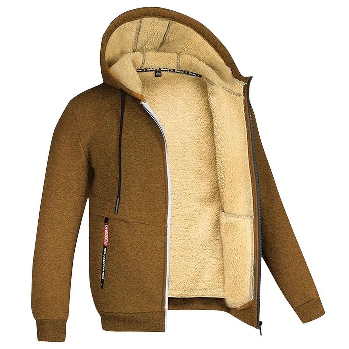 Mens Zip Up Fleece Hoodie Jacket Casual Winter Streetwear 12