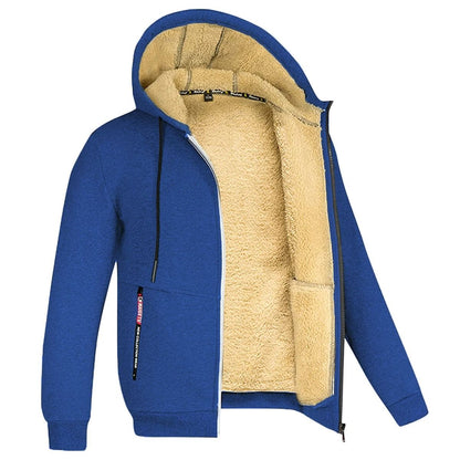 Mens Zip Up Fleece Hoodie Jacket Casual Winter Streetwear 13