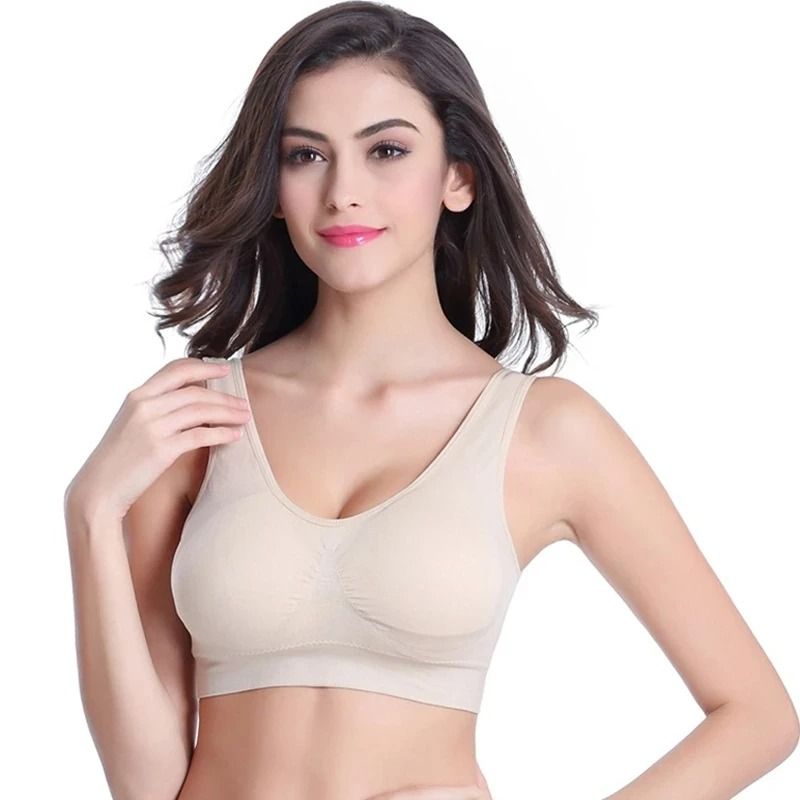 Plus Size Seamless Sports Bra Set with Pads Wireless Comfort Fit