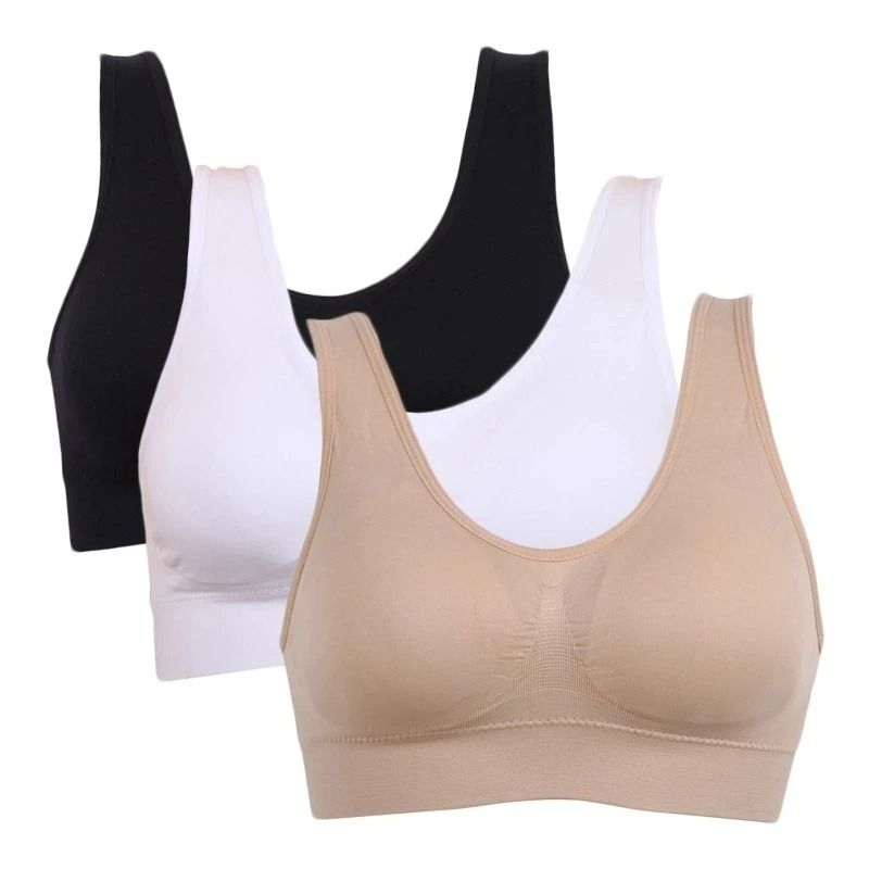 Plus Size Seamless Sports Bra Set With Pads Wireless Comfort Fit 1