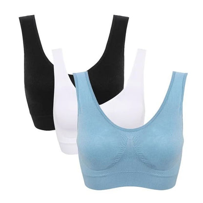 Plus Size Seamless Sports Bra Set With Pads Wireless Comfort Fit 12