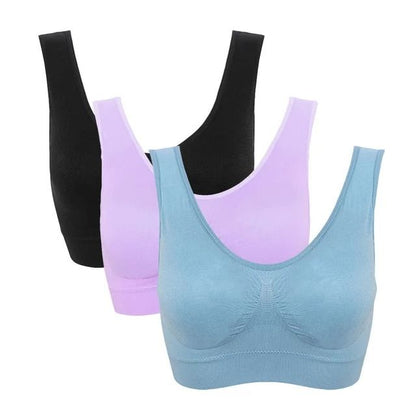 Plus Size Seamless Sports Bra Set With Pads Wireless Comfort Fit 13
