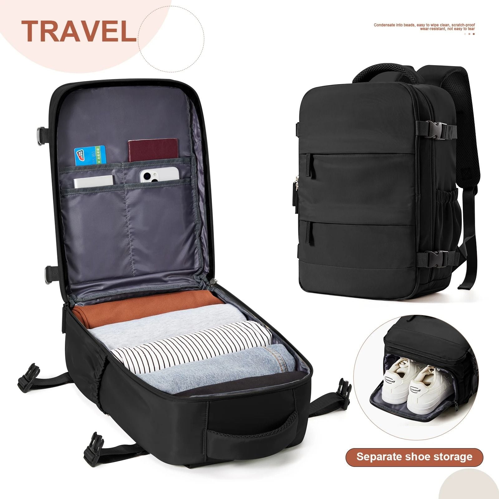 Travel Cabin Backpack Lightweight Carry On Hand Luggage Bag 7
