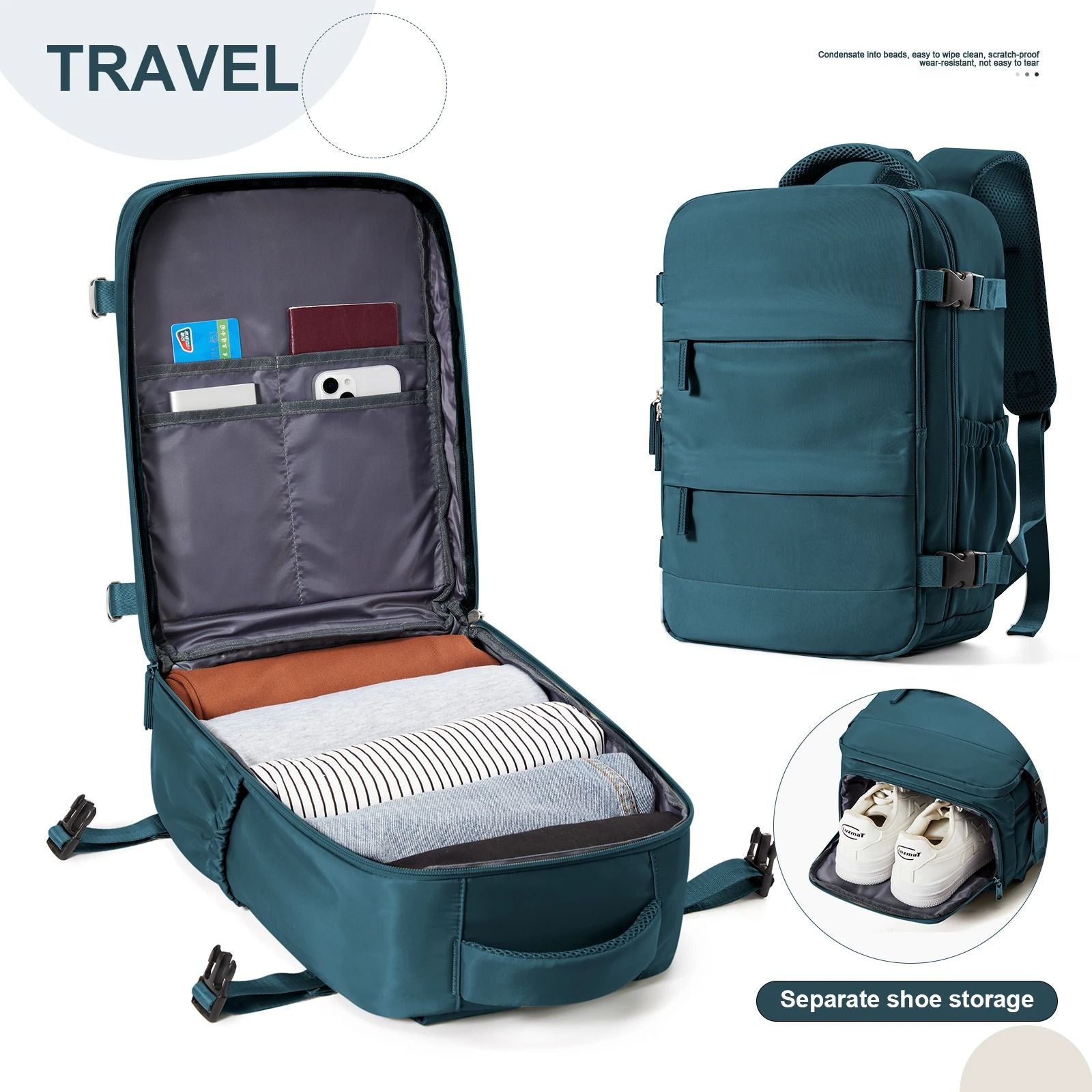 Travel Cabin Backpack Lightweight Carry On Hand Luggage Bag 8