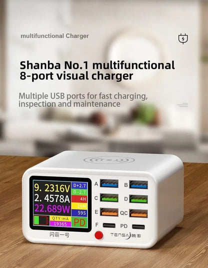 Multifunction 8 Port Charger With Short Circuit Repair Smart Fast Wireless Tool 4