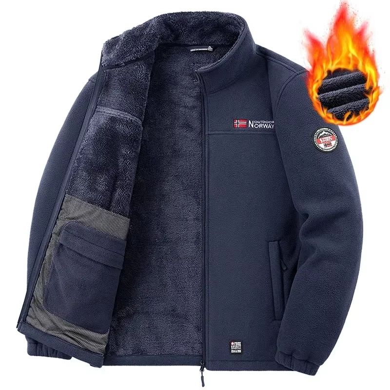 Mens Winter Fleece Jacket  Thicken Warm Outdoor Hiking  Camping Coat 2