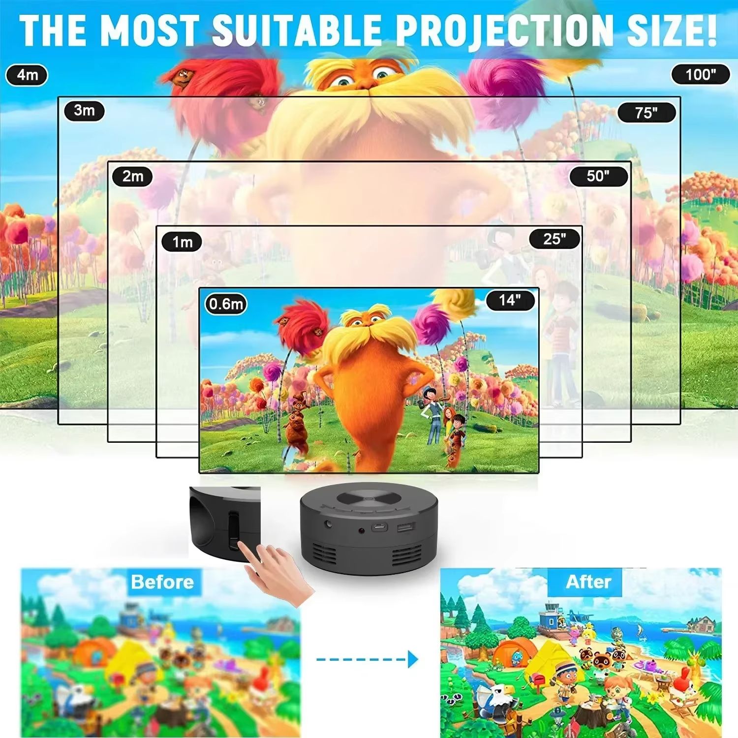 Mini Home Theater Projector With 180 Flexible Angle And 1080P Support 4