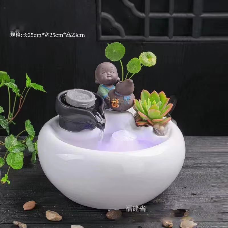 Ceramic Cat Water Fountain – Creative Desktop Waterfall & Indoor Pet Fountain