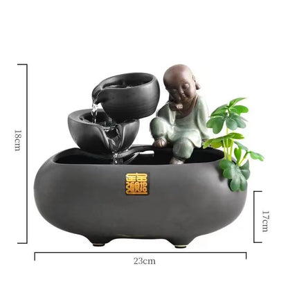 Ceramic Cat Water Fountain  Creative Desktop Waterfall  Indoor Pet Fountain 9