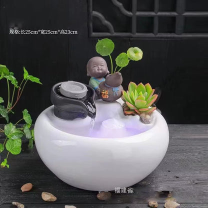 Ceramic Cat Water Fountain  Creative Desktop Waterfall  Indoor Pet Fountain 10