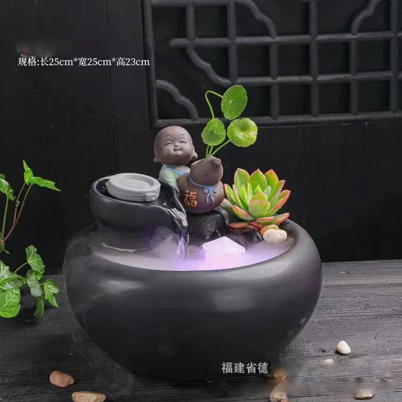 Ceramic Cat Water Fountain  Creative Desktop Waterfall  Indoor Pet Fountain 11
