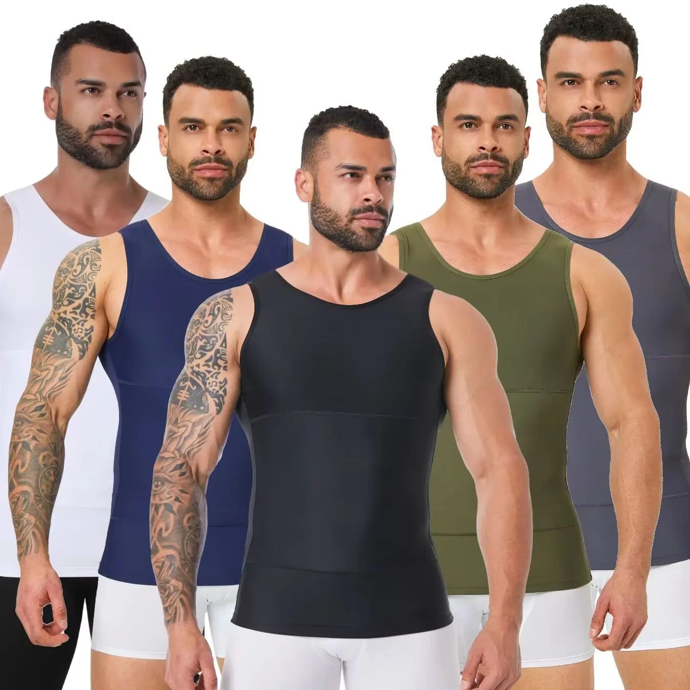 Men's Compression Tank Top – Body Shaper with Tummy Control & Chest Support
