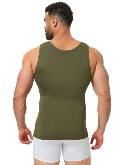 Mens Compression Tank Top  Body Shaper With Tummy Control  Chest Support 1