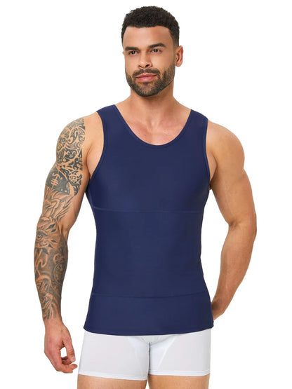 Mens Compression Tank Top  Body Shaper With Tummy Control  Chest Support 4