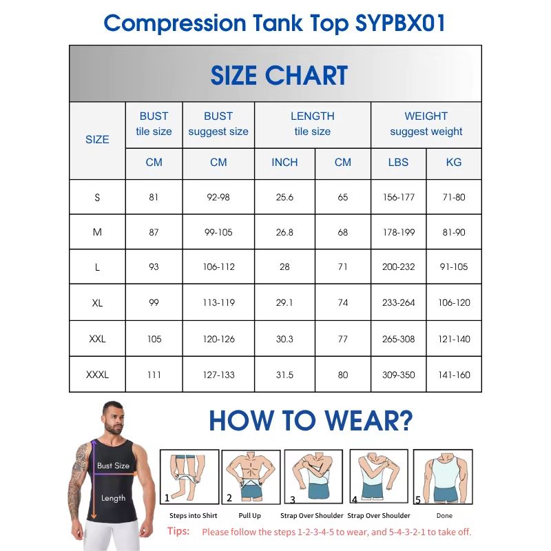 Mens Compression Tank Top  Body Shaper With Tummy Control  Chest Support 5