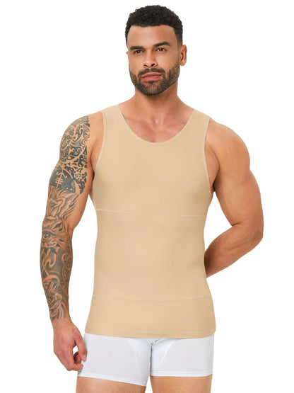 Mens Compression Tank Top  Body Shaper With Tummy Control  Chest Support 10