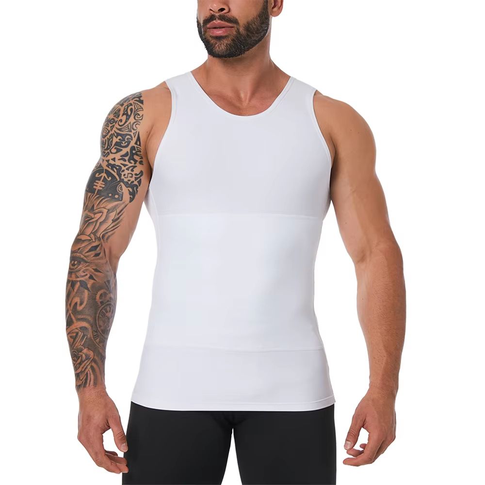 Mens Compression Tank Top  Body Shaper With Tummy Control  Chest Support 11