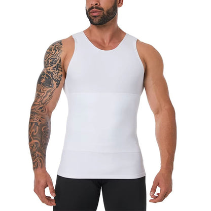 Mens Compression Tank Top  Body Shaper With Tummy Control  Chest Support 11
