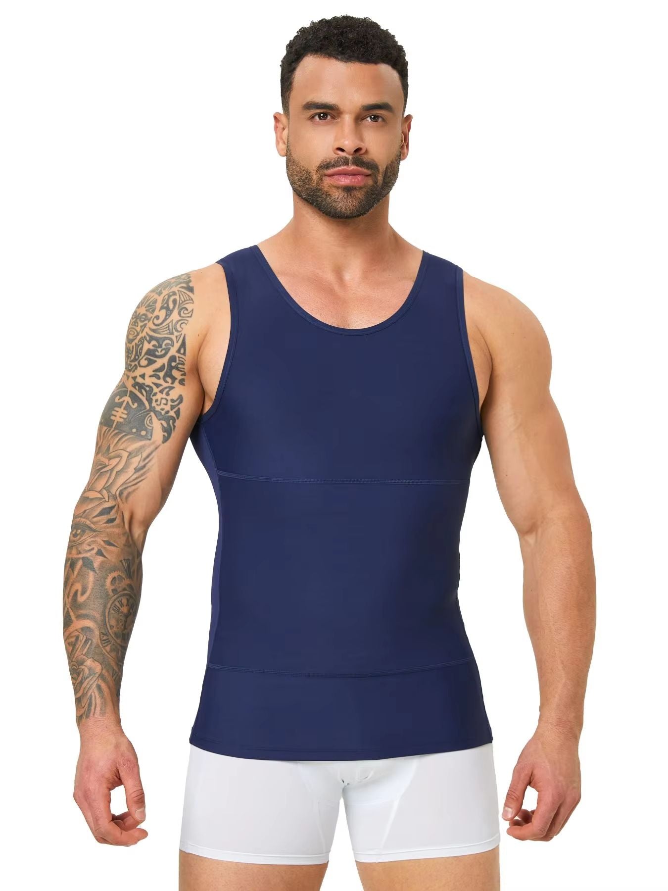 Mens Compression Tank Top  Body Shaper With Tummy Control  Chest Support 6