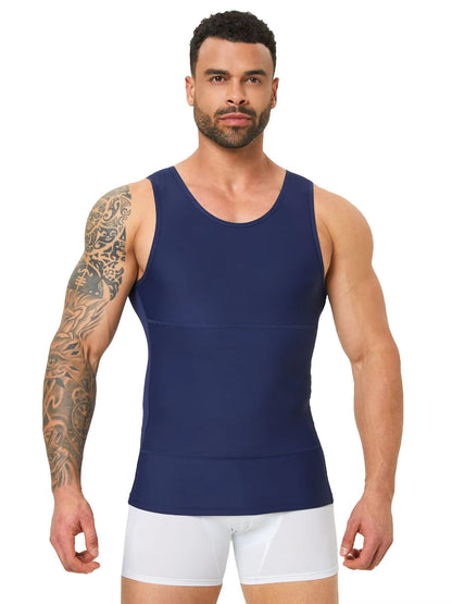 Mens Compression Tank Top  Body Shaper With Tummy Control  Chest Support 6