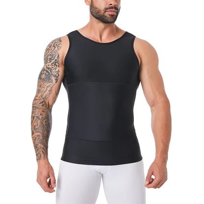 Mens Compression Tank Top  Body Shaper With Tummy Control  Chest Support 7