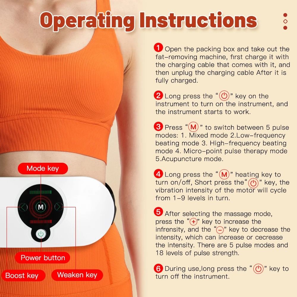 EMS Abdominal Slim Massager Waist Trainer Belt For Fat  Cellulite Reduction 5