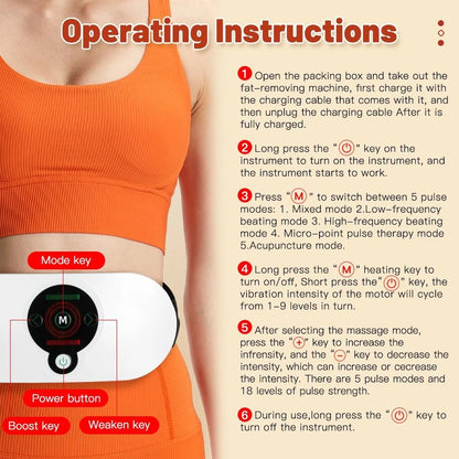 EMS Abdominal Slim Massager Waist Trainer Belt For Fat  Cellulite Reduction 5