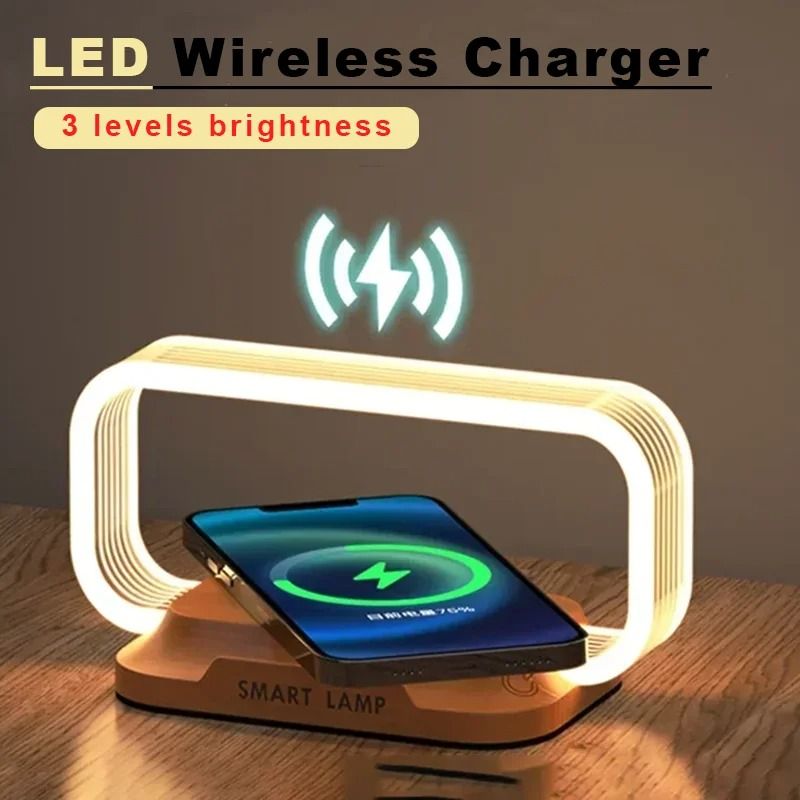 LED Night Light Wireless Charger Stand with Fast Charging Dock for iPhone Samsung and Xiaomi