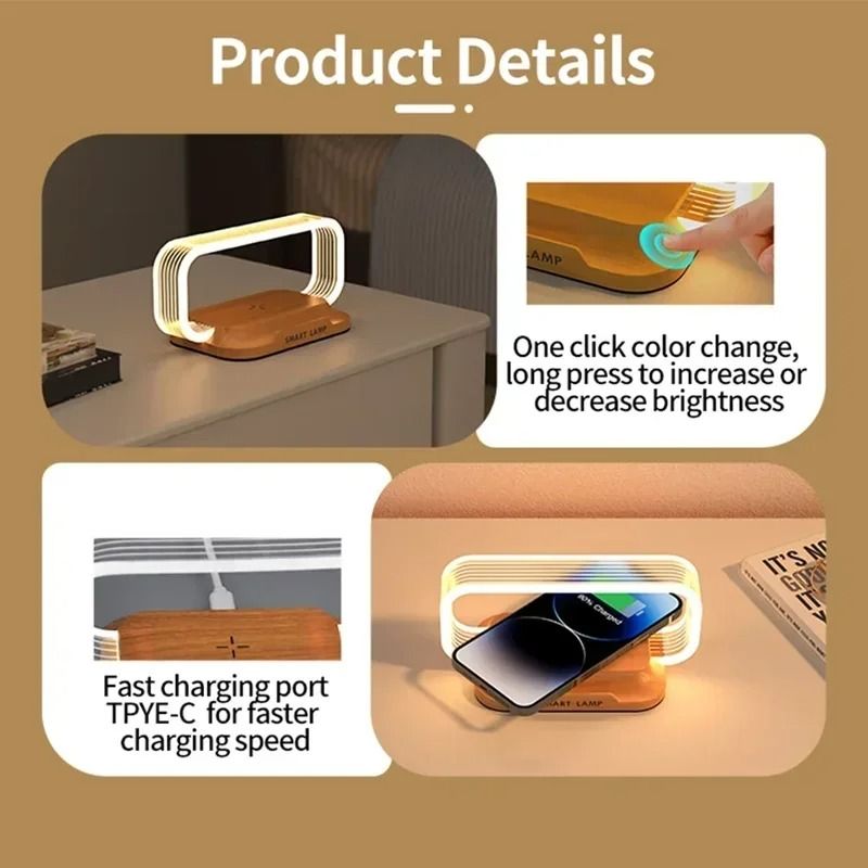 LED Night Light Wireless Charger Stand With Fast Charging Dock For IPhone Samsung And Xiaomi 3