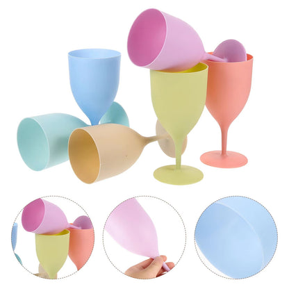 Set Of 6 Tall Juice Glasses  Durable Plastic Beverage Cups For Home  Bar 1