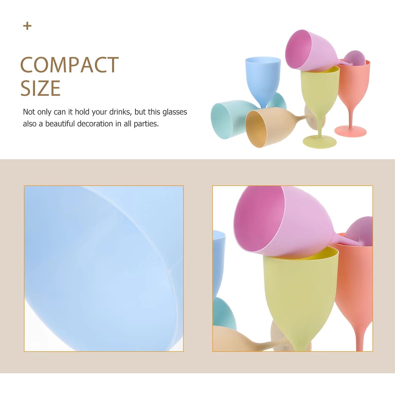 Set Of 6 Tall Juice Glasses  Durable Plastic Beverage Cups For Home  Bar 2