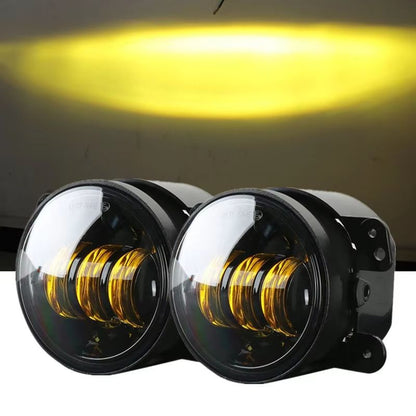 4-Inch Amber LED Fog Lights – 60W Off-Road Lamps for Jeep Wrangler (1997–2018 JK, TJ, LJ)