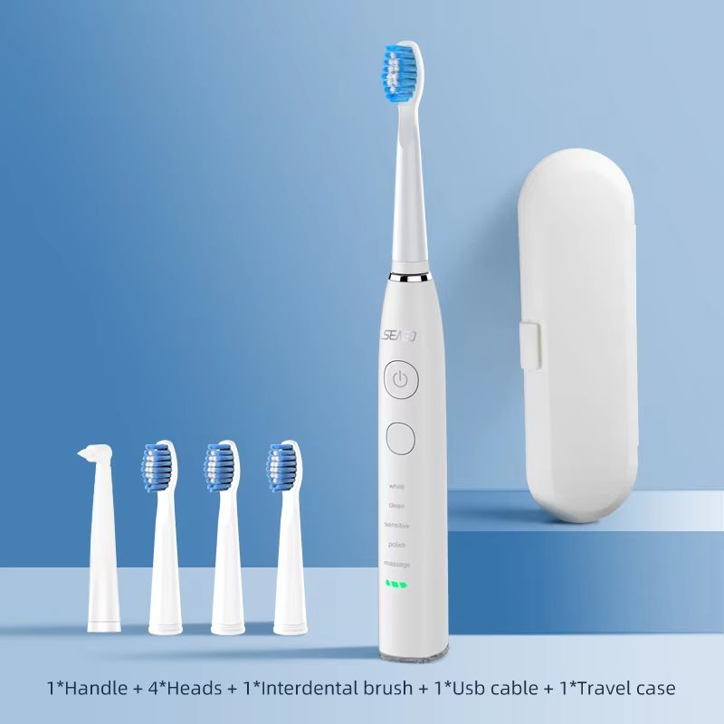 Seago Sonic Electric Toothbrush  USB Rechargeable With 360Day Battery  Travel Case 6