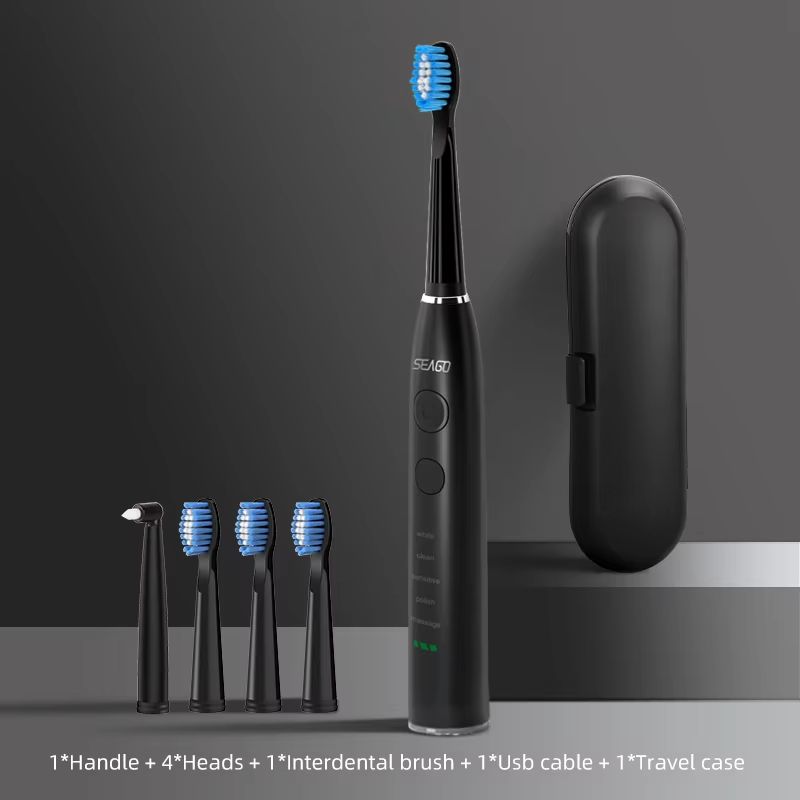 Seago Sonic Electric Toothbrush  USB Rechargeable With 360Day Battery  Travel Case 7