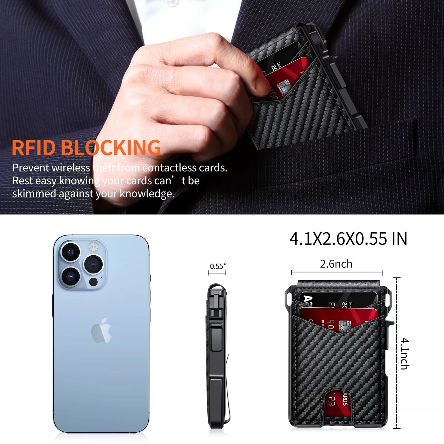 Tactical RFID Blocking Wallet  Minimalist Metal Bifold For Men With Gift Box 1
