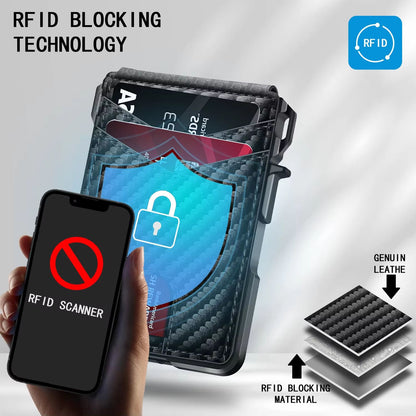 Tactical RFID Blocking Wallet  Minimalist Metal Bifold For Men With Gift Box 3